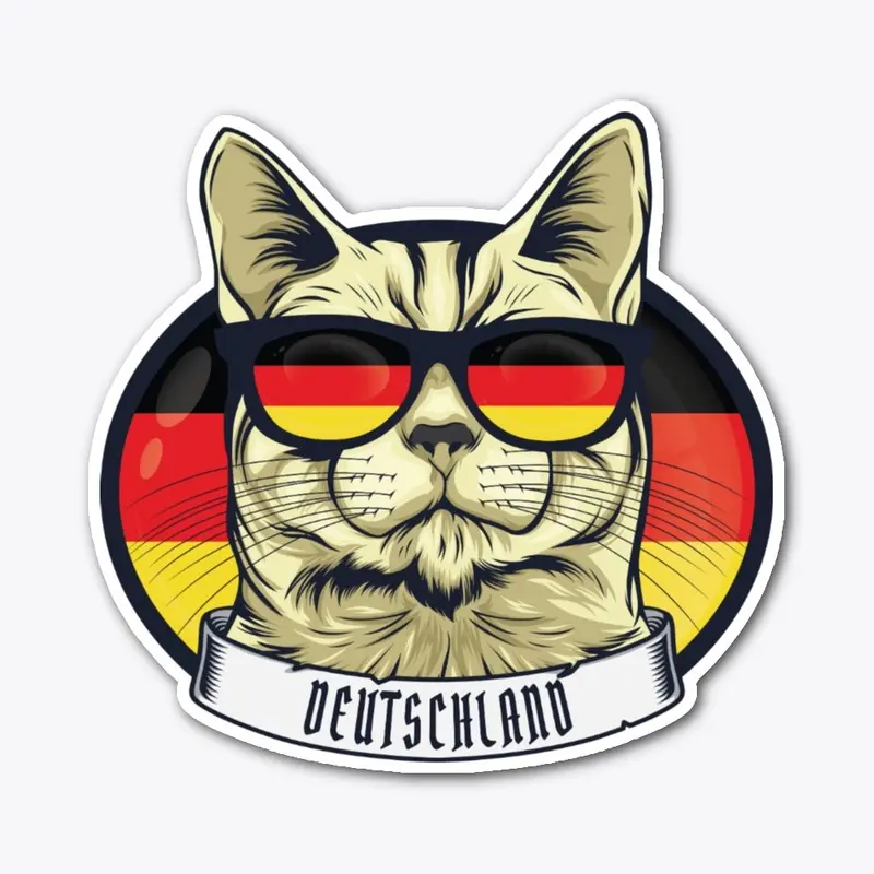 Niedliche Deutschland Katze mit Brille 